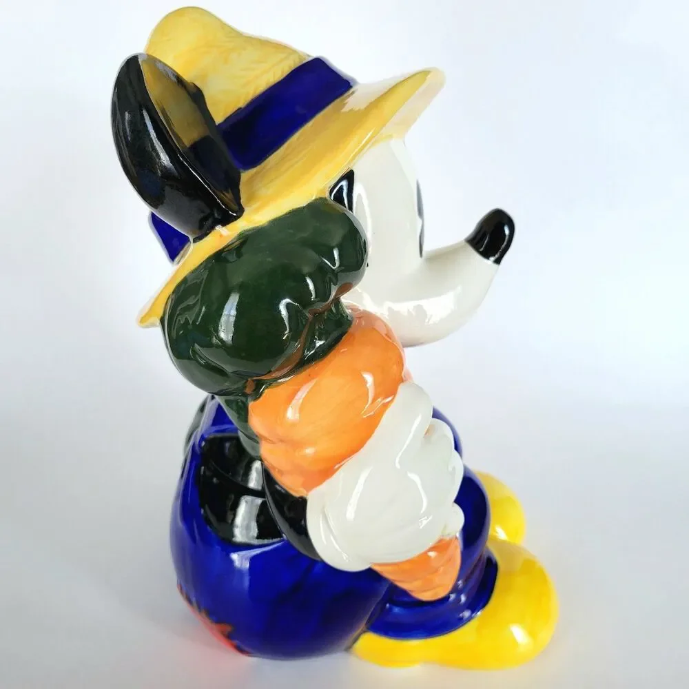 Vintage Mickey Mouse Carrot Farmer Cookie Jar Disney Treasure Craft - READ